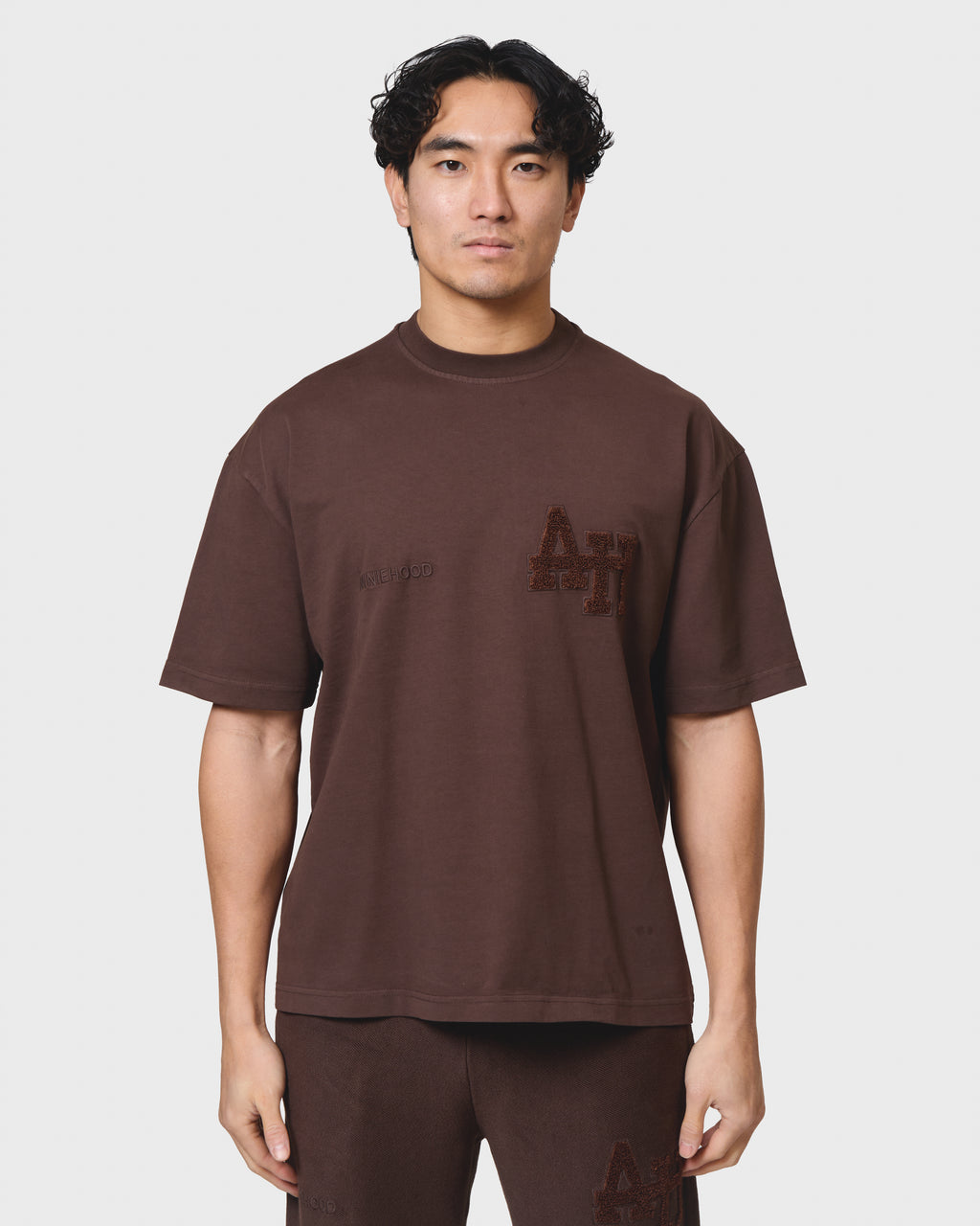 COLLEGE TSHIRT - WASHED BROWN