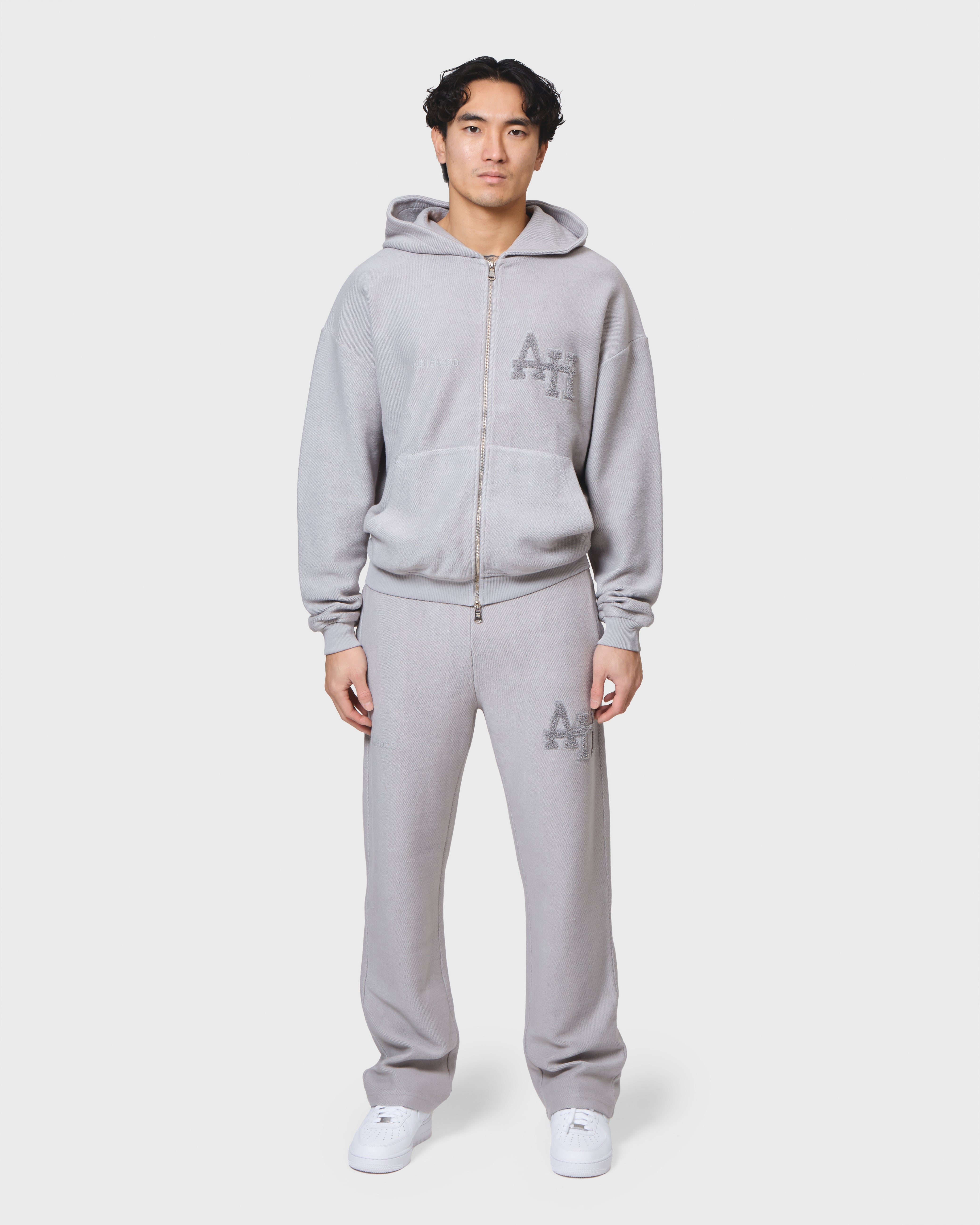 COLLEGE ZIP - WASHED GREY – ANNIE HOOD