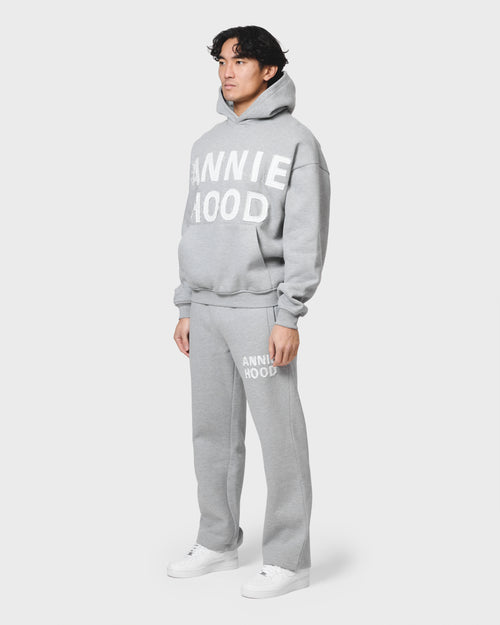 APPLIQUE HOODY - GREY