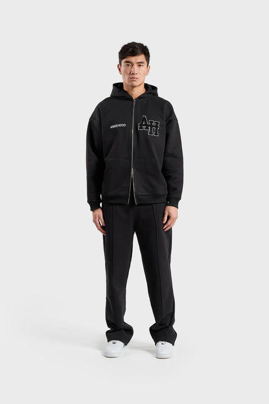 COLLEGE ZIP-UP - BLACK