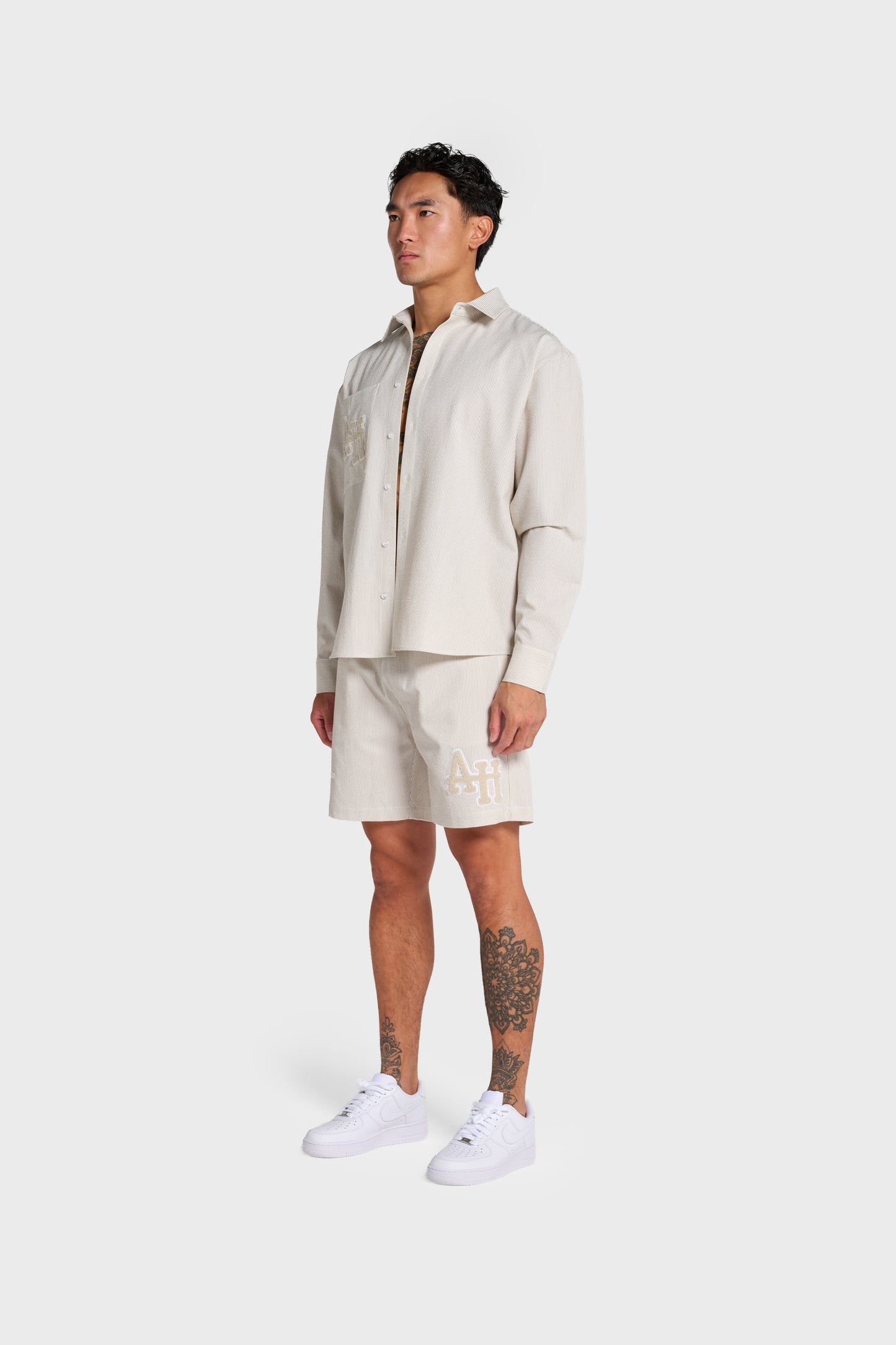 SEERSUCKER SHIRT - BEIGE