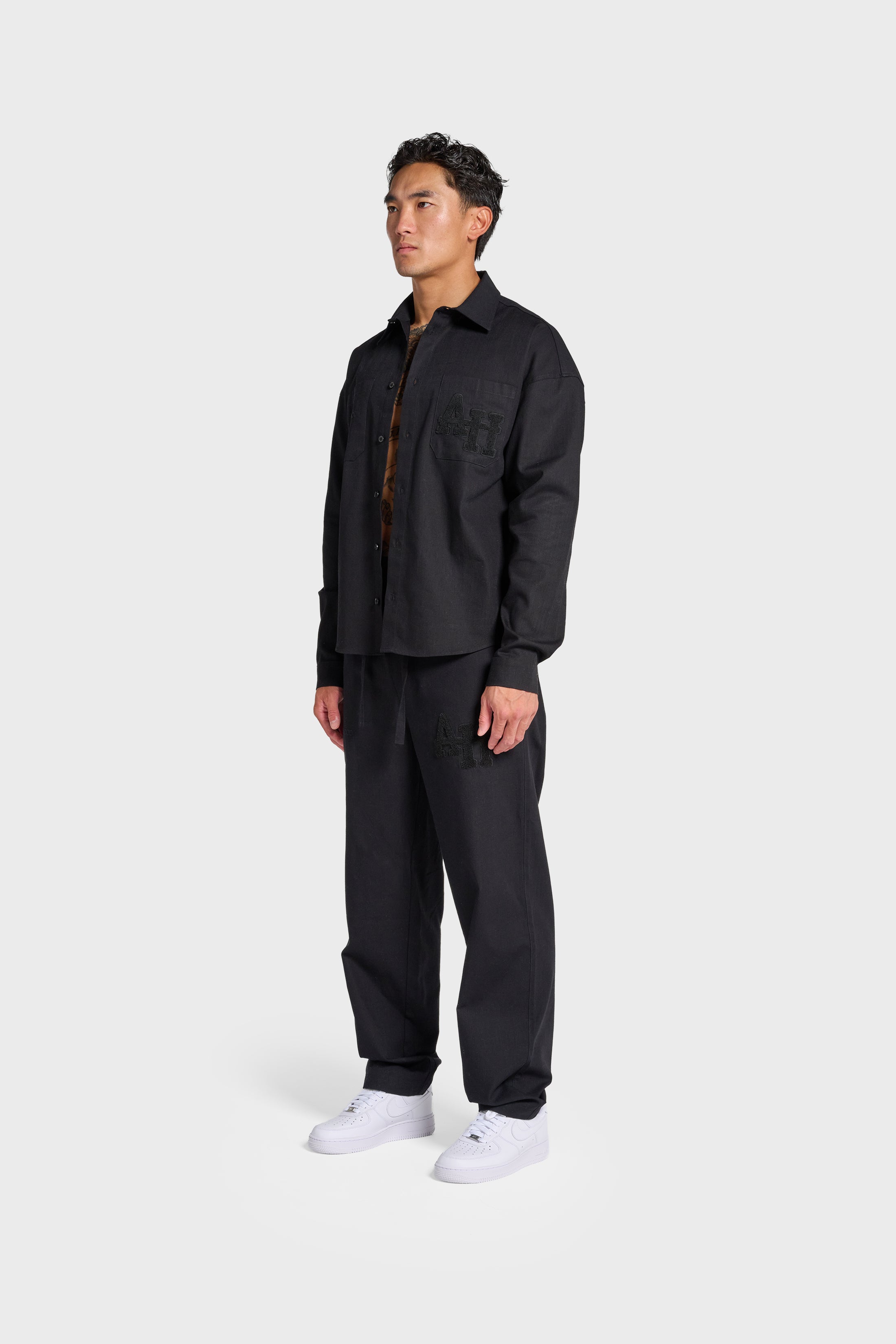 LINEN SHIRT - BLACK