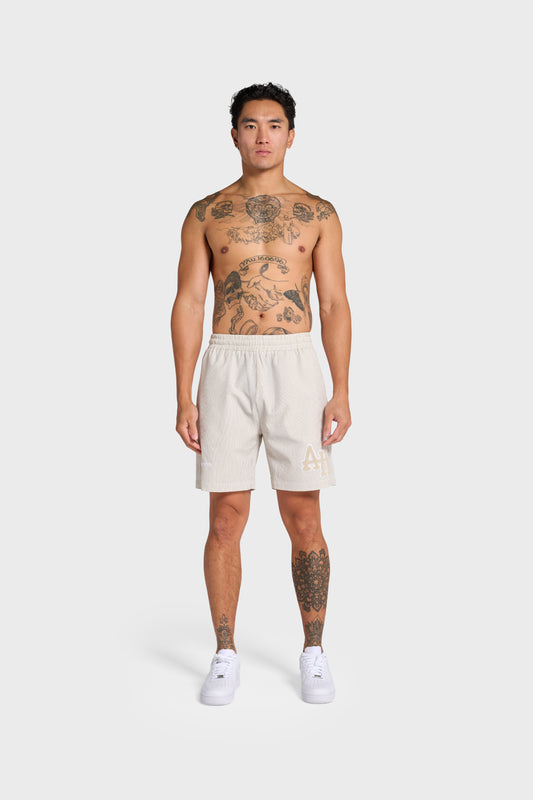 SEERSUCKER SHORTS - BEIGE