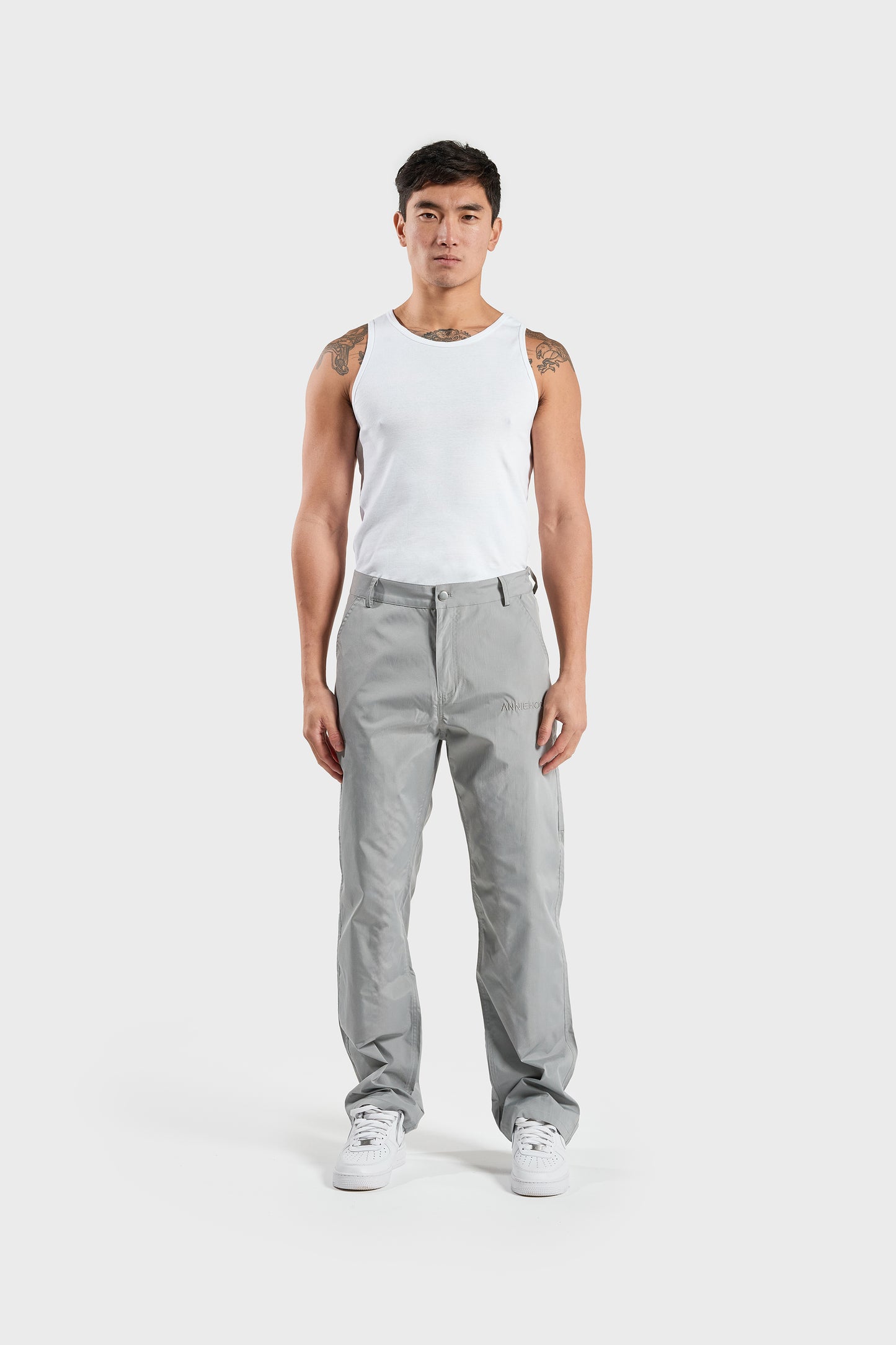 NYLON TRACKPANTS - SILVER