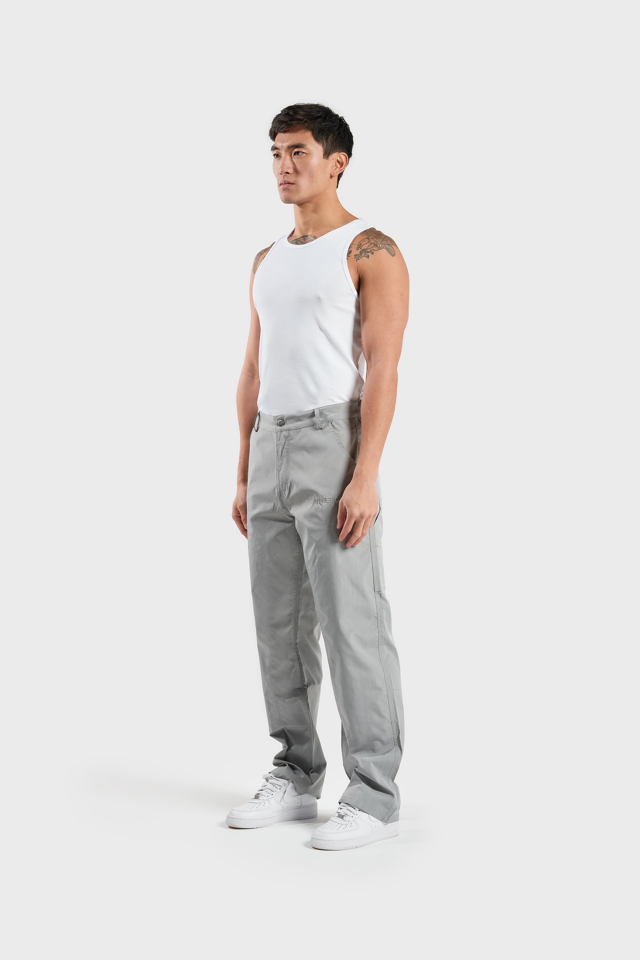 NYLON TRACKPANTS - SILVER