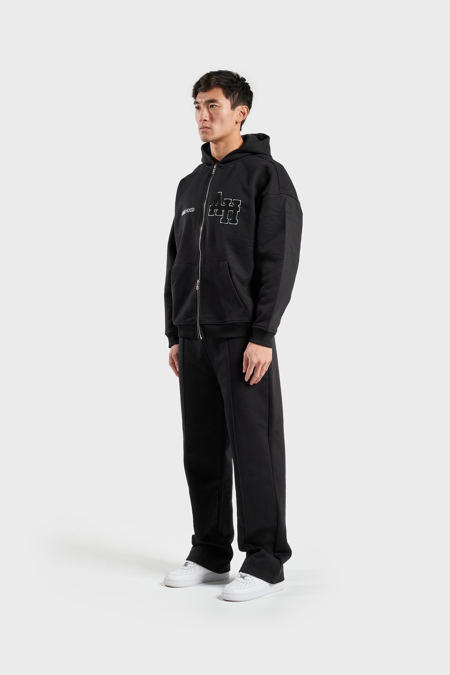 COLLEGE ZIP-UP - BLACK