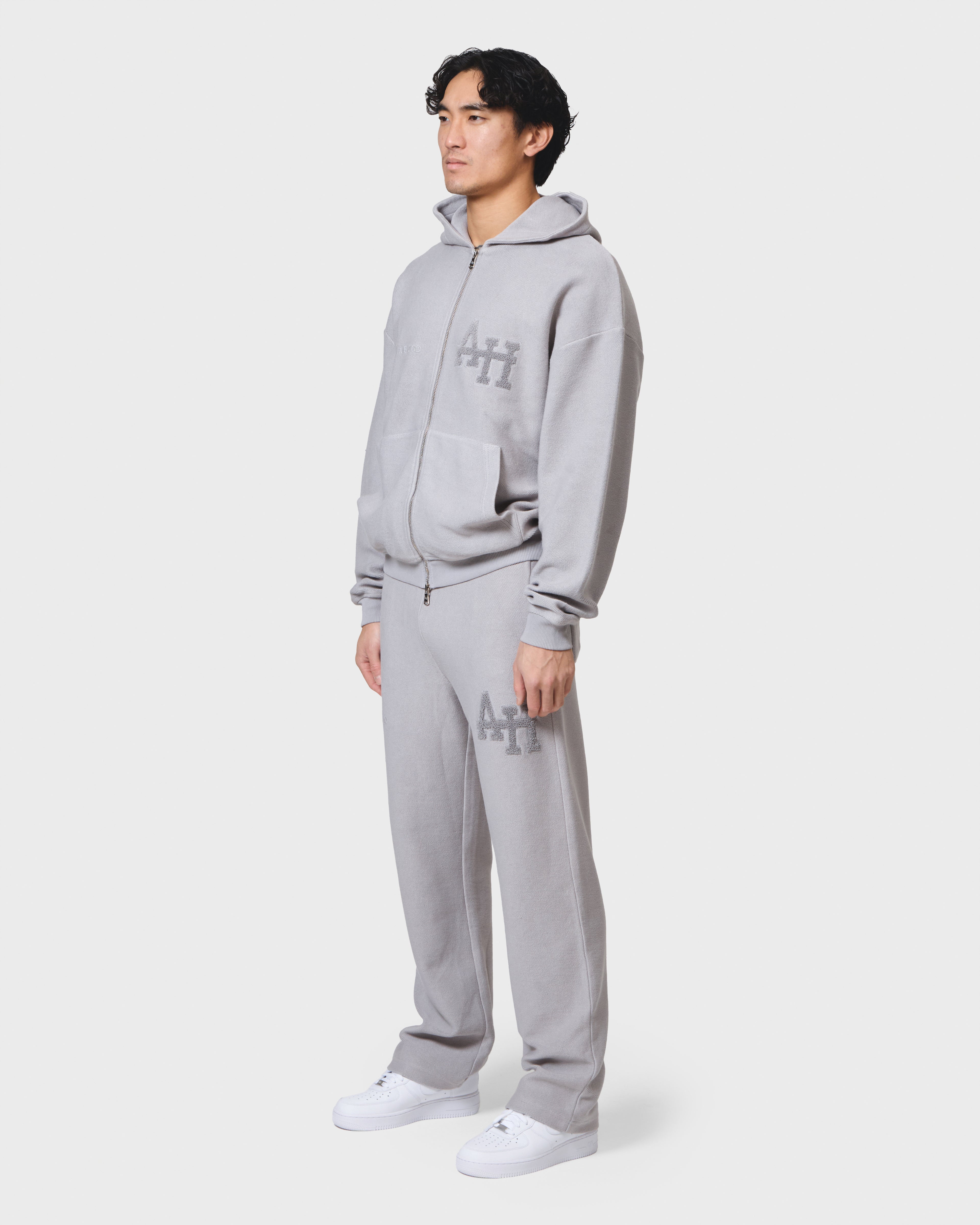 COLLEGE ZIP - WASHED GREY