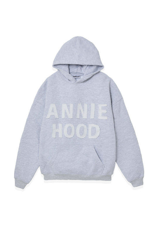 APPLIQUE HOODY - GREY